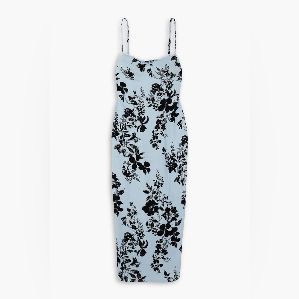 NWT Reformation Pennington lace-trimmed floral-print crepe midi dress Beatriz